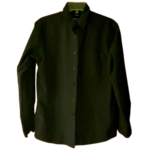 Bruno Mens Stretch Black Pinstripe Long Sleeve Buttondown Shirt Size‎ Medium - Picture 1 of 9